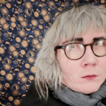 A photo-portrait of Ada Wofford with a star and moon patterned backdrop.