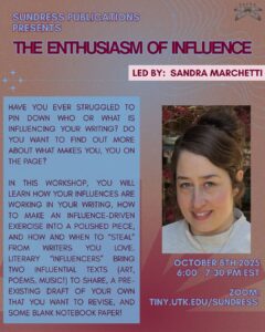 The Enthusiasm of Influence a workshop by Sandra Marchetti