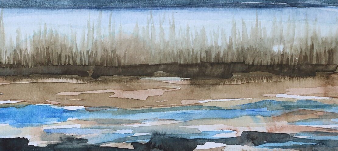 Watercolor of a marsh