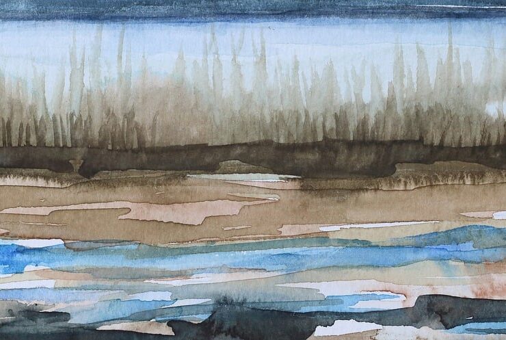 Watercolor of a marsh